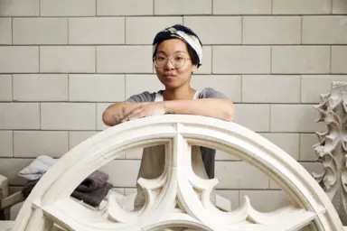 &Eacute;l&egrave;ve en CAP tailleur de pierre au sein d'un lyc&eacute;e professionnel